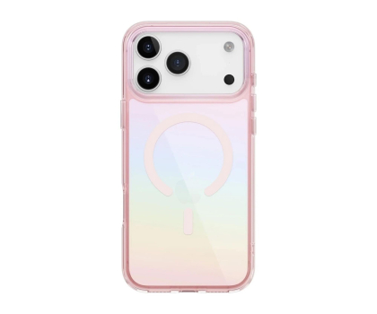 Etui do telefonów Uniq Iridescia do iPhone 17 Pro Max Magclick Charging pink prism